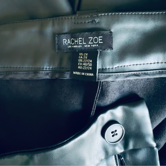 NWOT Rachel Zoe Black Pleather No Pocket Faux Leather Pants Plus Size 2X - Picture 4 of 5